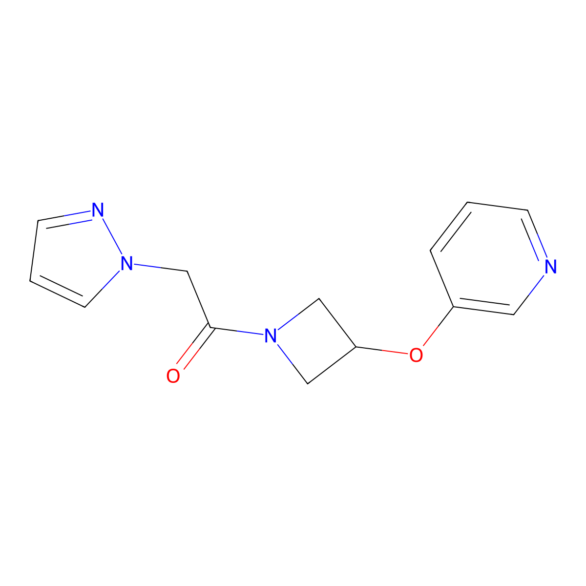 2-(1H-pyrazol-1-yl)-1-(3-(pyridin-3-yloxy)azetidin-1-yl)ethanone molecular structure, CAS 1903554-16-4