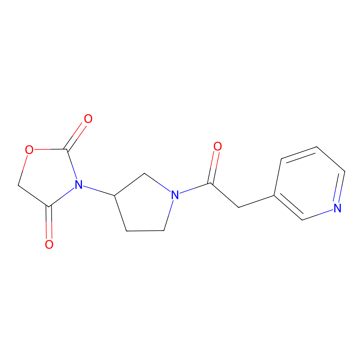 3-(1-(2-(Pyridin-3-yl)acetyl)pyrrolidin-3-yl)oxazolidine-2,4-dione molecular structure, CAS 1903554-53-9