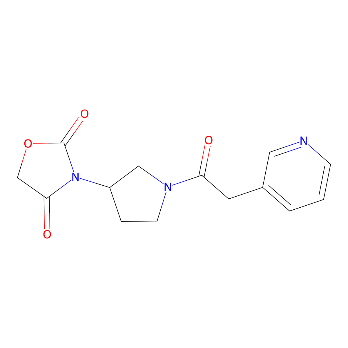 3-(1-(2-(Pyridin-3-yl)acetyl)pyrrolidin-3-yl)oxazolidine-2,4-dione molecular structure, CAS 1903554-53-9