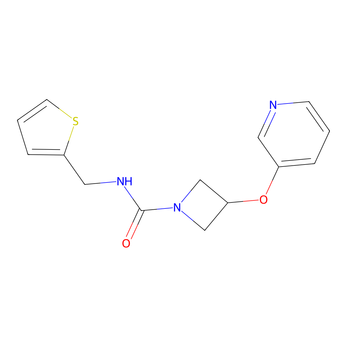3-(pyridin-3-yloxy)-N-(thiophen-2-ylmethyl)azetidine-1-carboxamide molecular structure, CAS 1903554-71-1