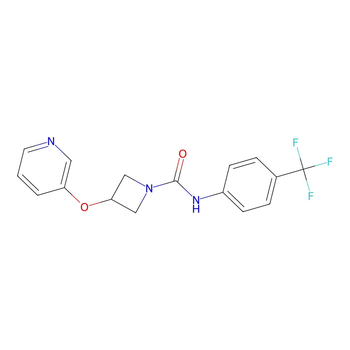 3-(pyridin-3-yloxy)-N-[4-(trifluoromethyl)phenyl]azetidine-1-carboxamide molecular structure, CAS 1903554-81-3