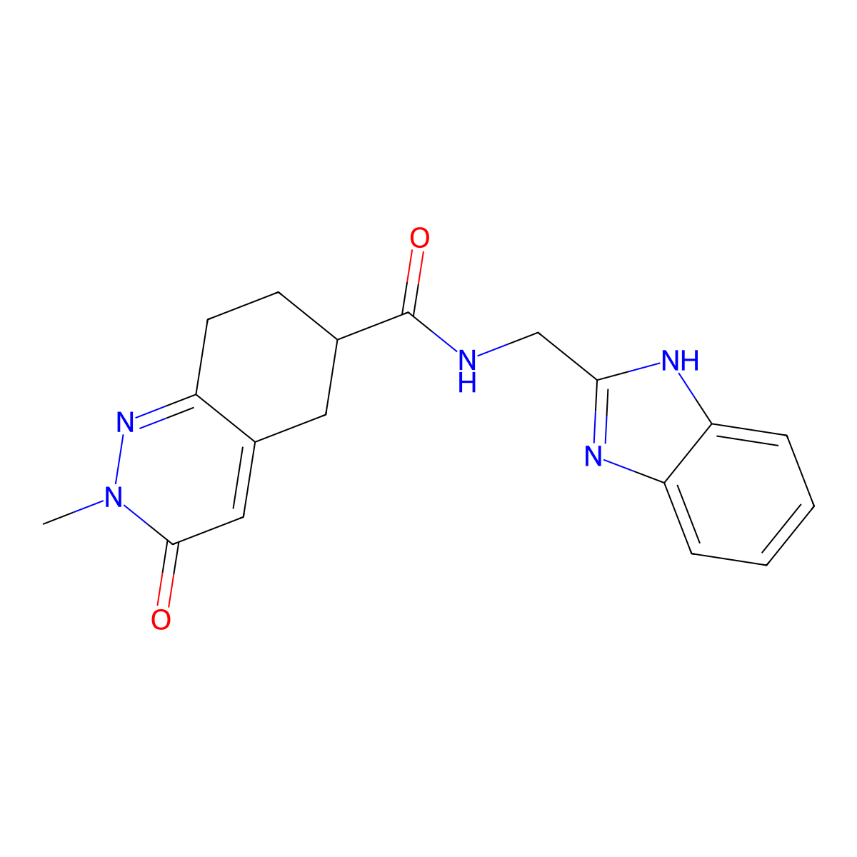 N-((1H-benzo[d]imidazol-2-yl)methyl)-2-methyl-3-oxo-2,3,5,6,7,8-hexahydrocinnoline-6-carboxamide molecular structure, CAS 1903559-03-4