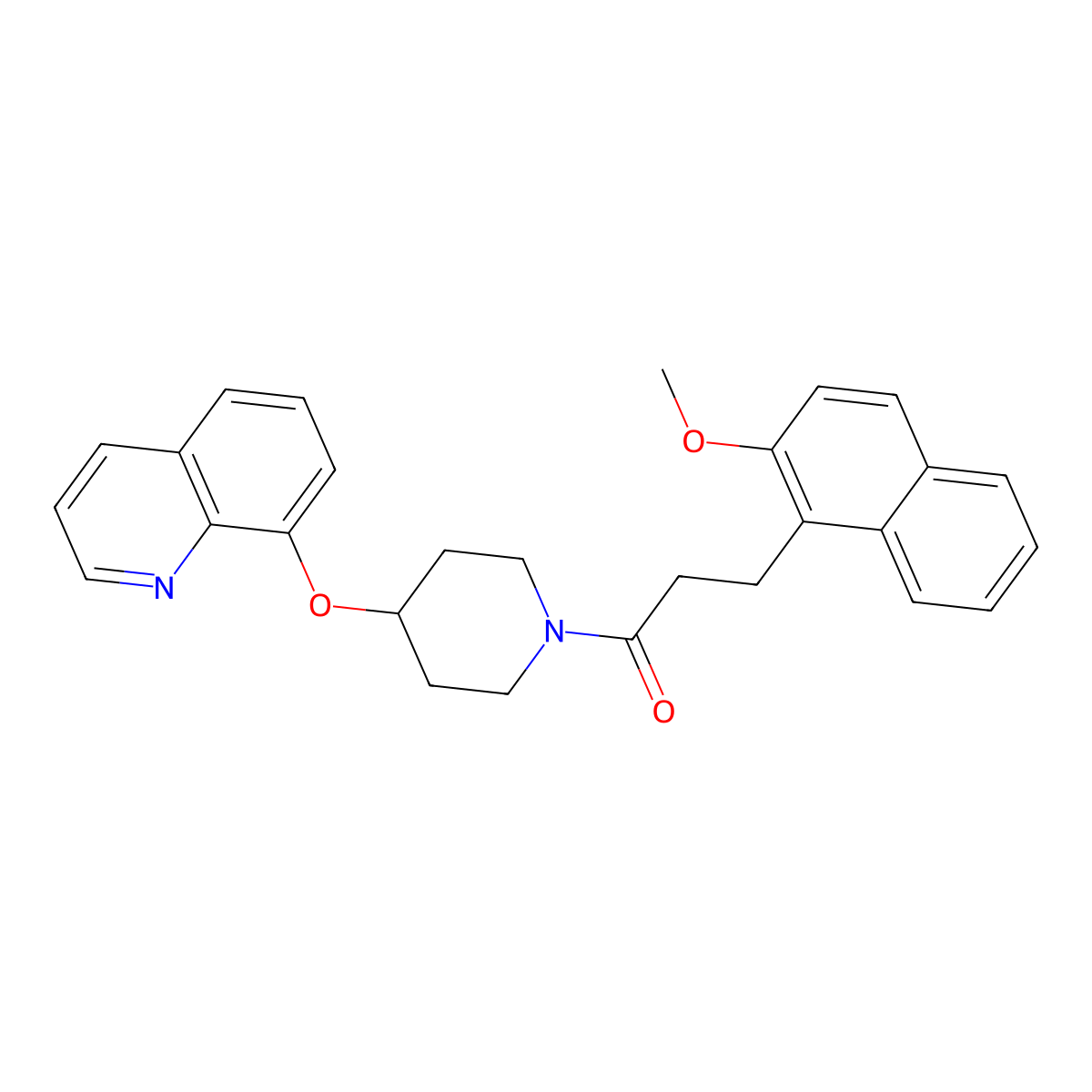 3-(2-Methoxynaphthalen-1-yl)-1-(4-(quinolin-8-yloxy)piperidin-1-yl)propan-1-one molecular structure, CAS 1903563-71-2