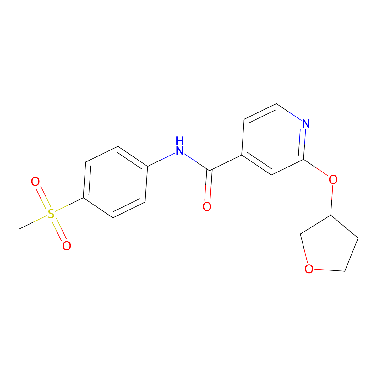 N-(4-(methylsulfonyl)phenyl)-2-((tetrahydrofuran-3-yl)oxy)isonicotinamide molecular structure, CAS 1903567-81-6