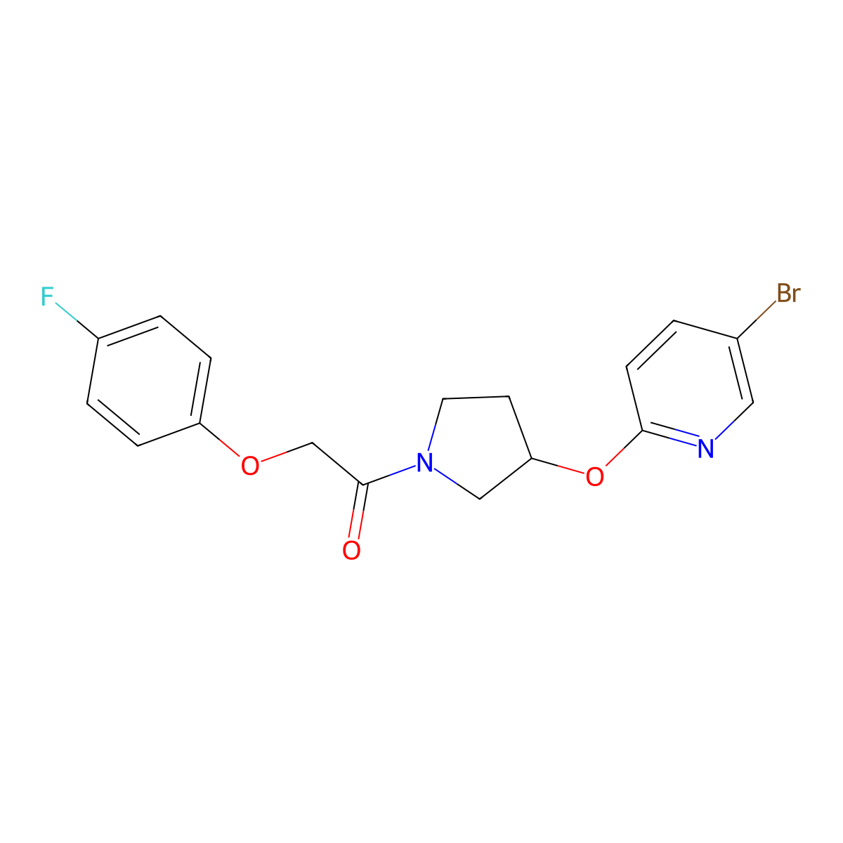 1-{3-[(5-Bromopyridin-2-yl)oxy]pyrrolidin-1-yl}-2-(4-fluorophenoxy)ethan-1-one molecular structure, CAS 1903570-41-1