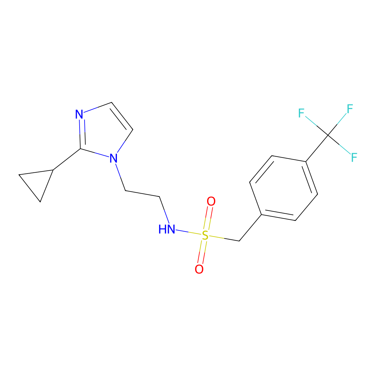 N-[2-(2-cyclopropyl-1H-imidazol-1-yl)ethyl]-1-[4-(trifluoromethyl)phenyl]methanesulfonamide molecular structure, CAS 1903570-64-8