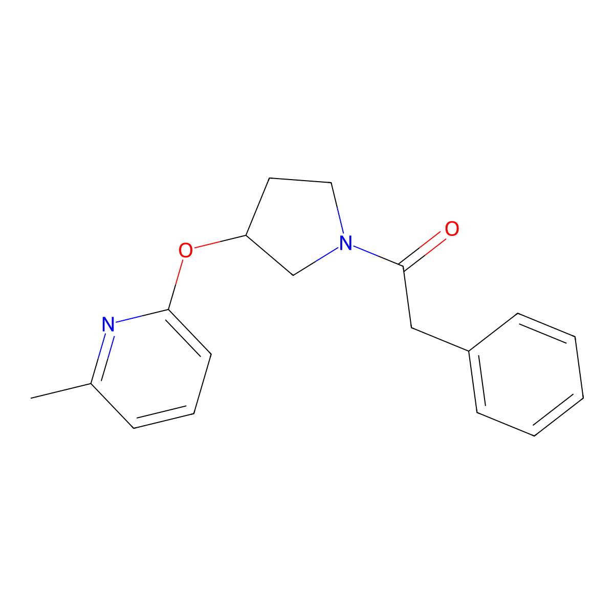 1-(3-((6-Methylpyridin-2-yl)oxy)pyrrolidin-1-yl)-2-phenylethanone molecular structure, CAS 1903575-25-6