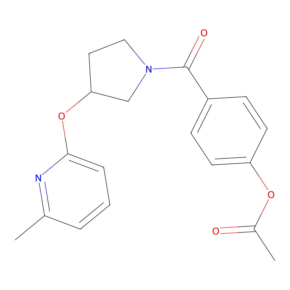 4-{3-[(6-Methylpyridin-2-yl)oxy]pyrrolidine-1-carbonyl}phenyl acetate molecular structure, CAS 1903575-68-7