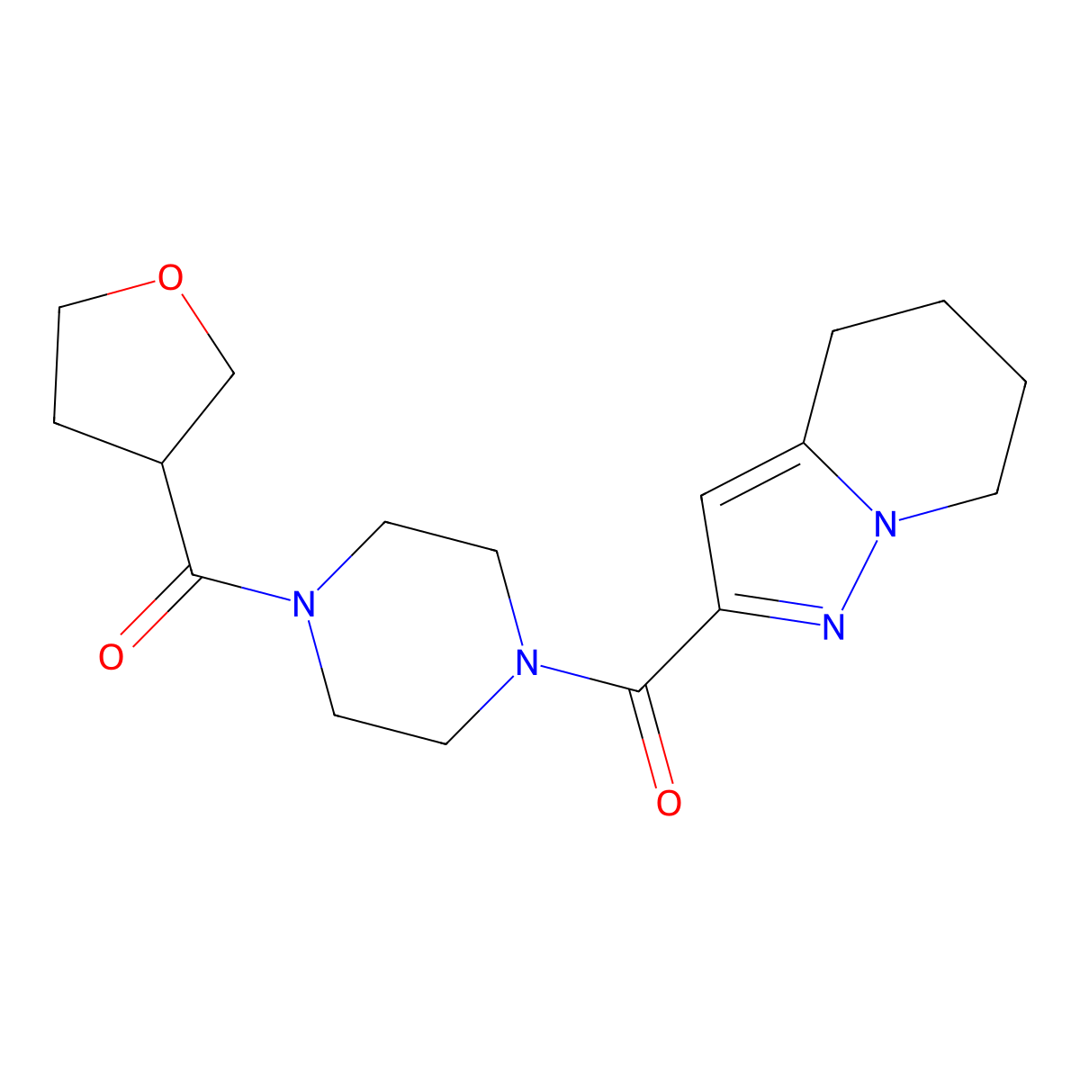 (4-(Tetrahydrofuran-3-carbonyl)piperazin-1-yl)(4,5,6,7-tetrahydropyrazolo[1,5-a]pyridin-2-yl)methanone molecular structure, CAS 1903580-20-0