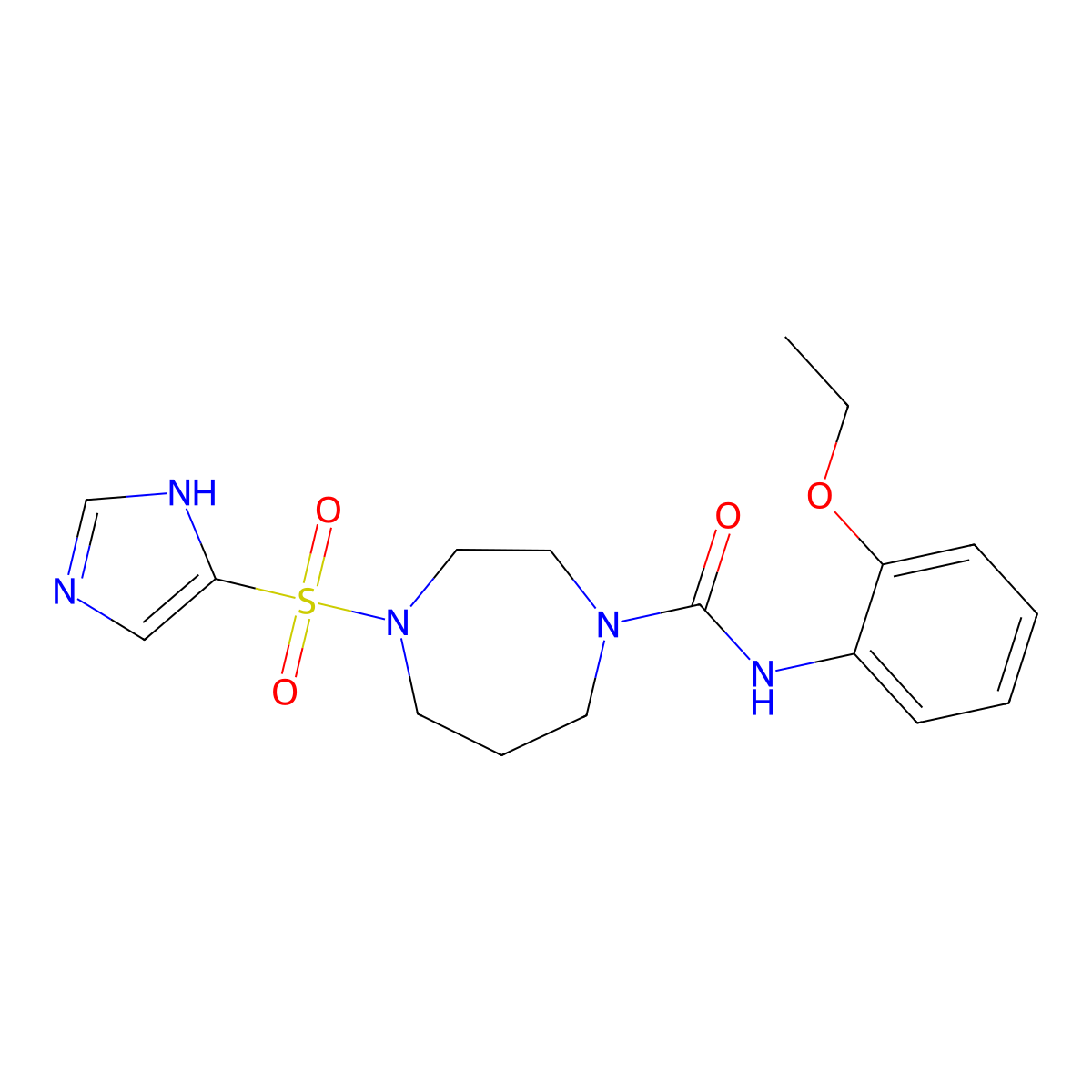 4-((1H-imidazol-4-yl)sulfonyl)-N-(2-ethoxyphenyl)-1,4-diazepane-1-carboxamide molecular structure, CAS 1903585-62-5