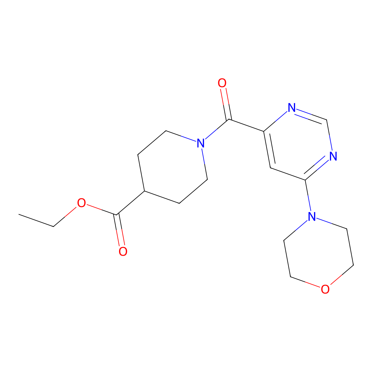 Ethyl 1-(6-morpholinopyrimidine-4-carbonyl)piperidine-4-carboxylate molecular structure, CAS 1903591-47-8