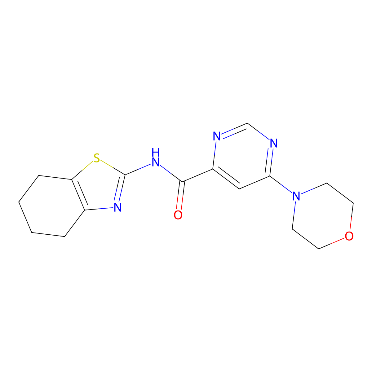 6-morpholino-N-(4,5,6,7-tetrahydrobenzo[d]thiazol-2-yl)pyrimidine-4-carboxamide molecular structure, CAS 1903591-52-5
