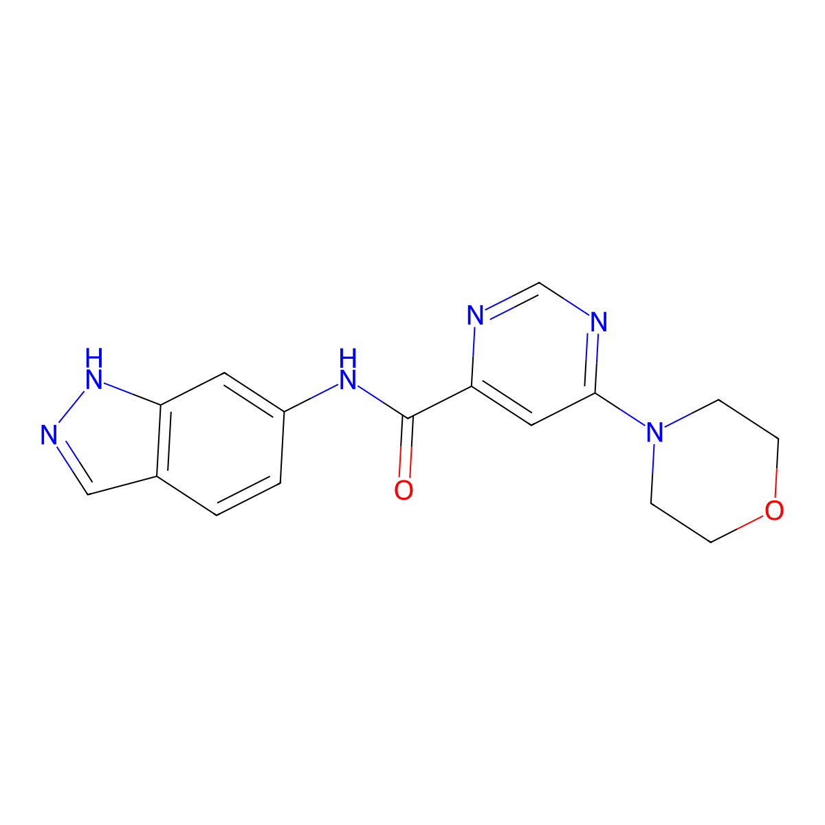 N-(1H-indazol-6-yl)-6-morpholinopyrimidine-4-carboxamide molecular structure, CAS 1903591-69-4
