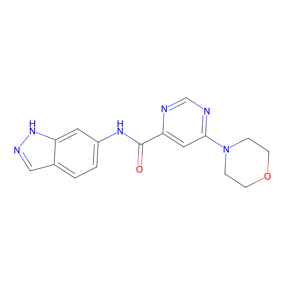 N-(1H-indazol-6-yl)-6-morpholinopyrimidine-4-carboxamide molecular structure, CAS 1903591-69-4