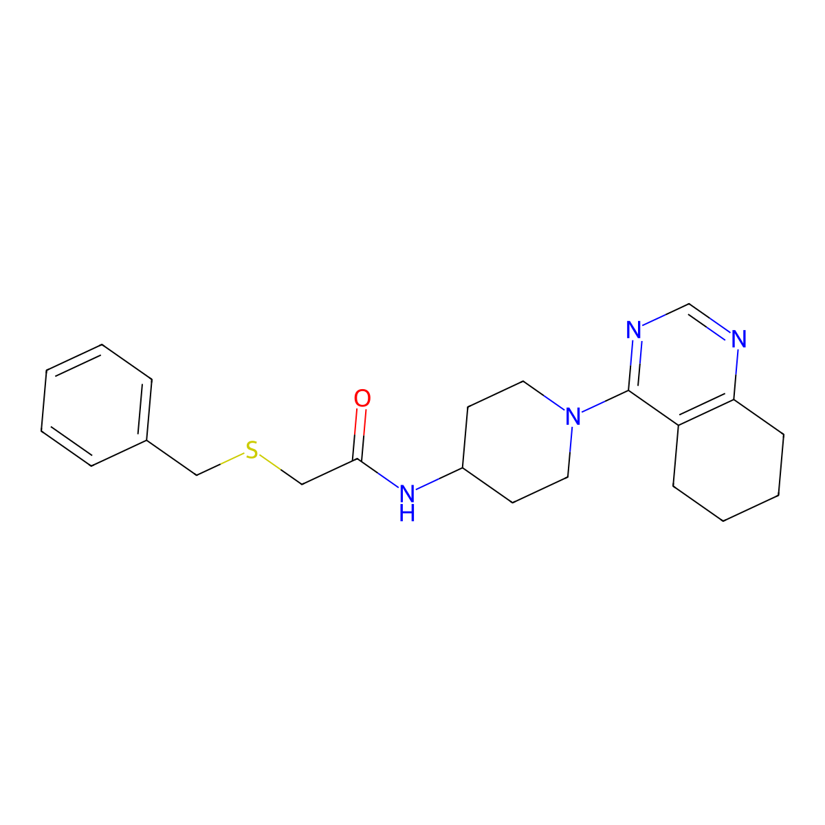 2-(benzylthio)-N-(1-(5,6,7,8-tetrahydroquinazolin-4-yl)piperidin-4-yl)acetamide molecular structure, CAS 1903592-05-1