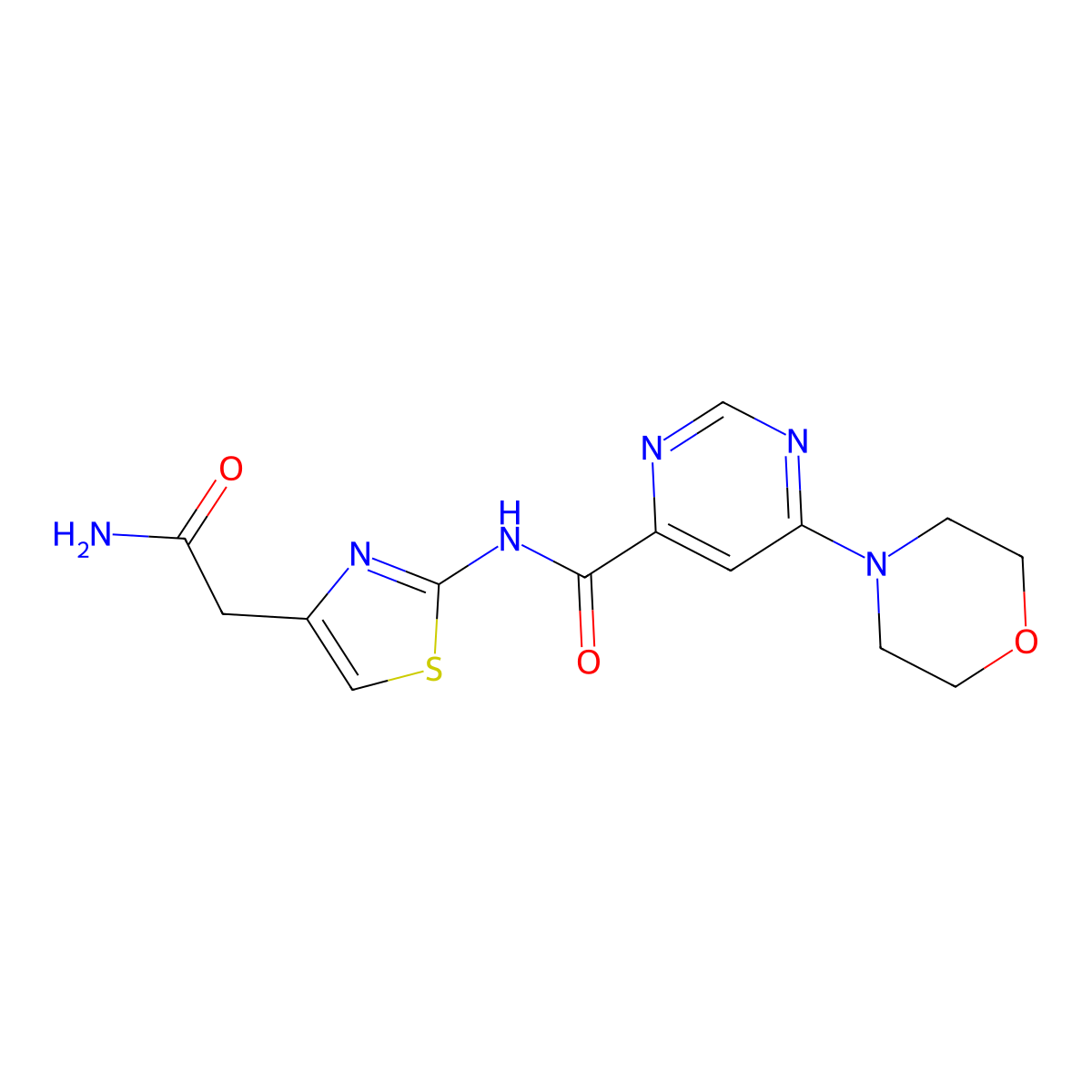 N-(4-(2-amino-2-oxoethyl)thiazol-2-yl)-6-morpholinopyrimidine-4-carboxamide molecular structure, CAS 1903592-23-3