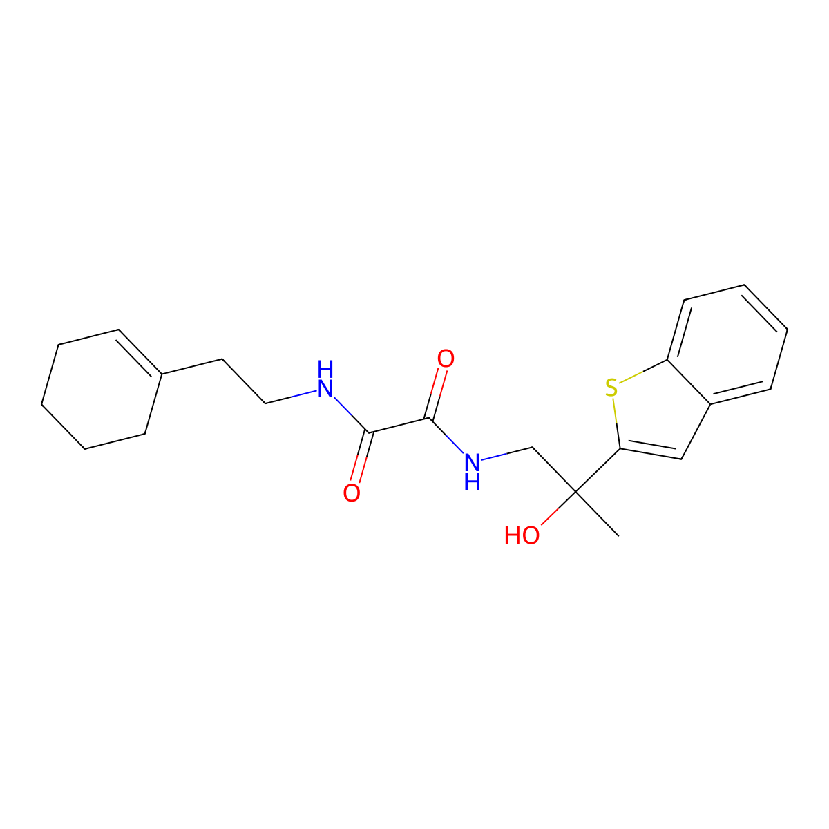 N1-(2-(benzo[b]thiophen-2-yl)-2-hydroxypropyl)-N2-(2-(cyclohex-1-en-1-yl)ethyl)oxalamide molecular structure, CAS 1903592-60-8