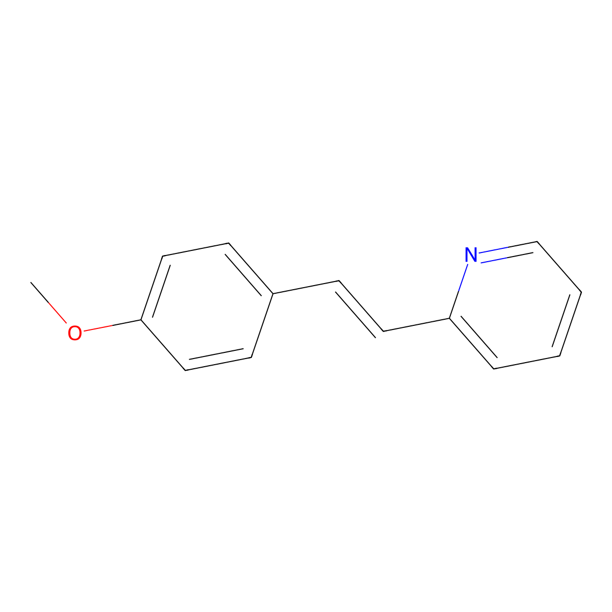 Pyridine, 2-(2-(4-methoxyphenyl)ethenyl)-, trans- molecular structure, CAS 19036-99-8
