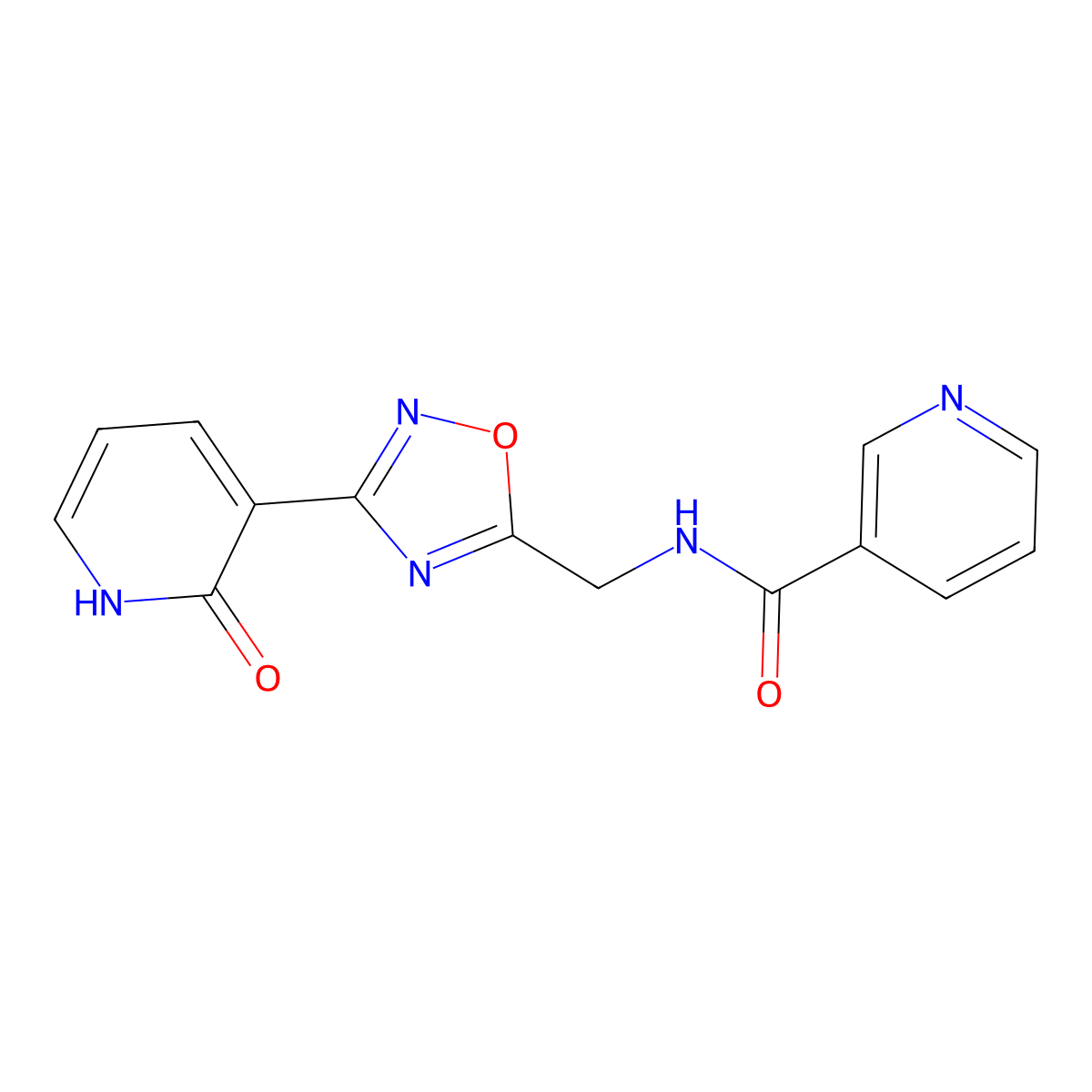N-{[3-(2-oxo-1,2-dihydropyridin-3-yl)-1,2,4-oxadiazol-5-yl]methyl}pyridine-3-carboxamide molecular structure, CAS 1903601-13-7