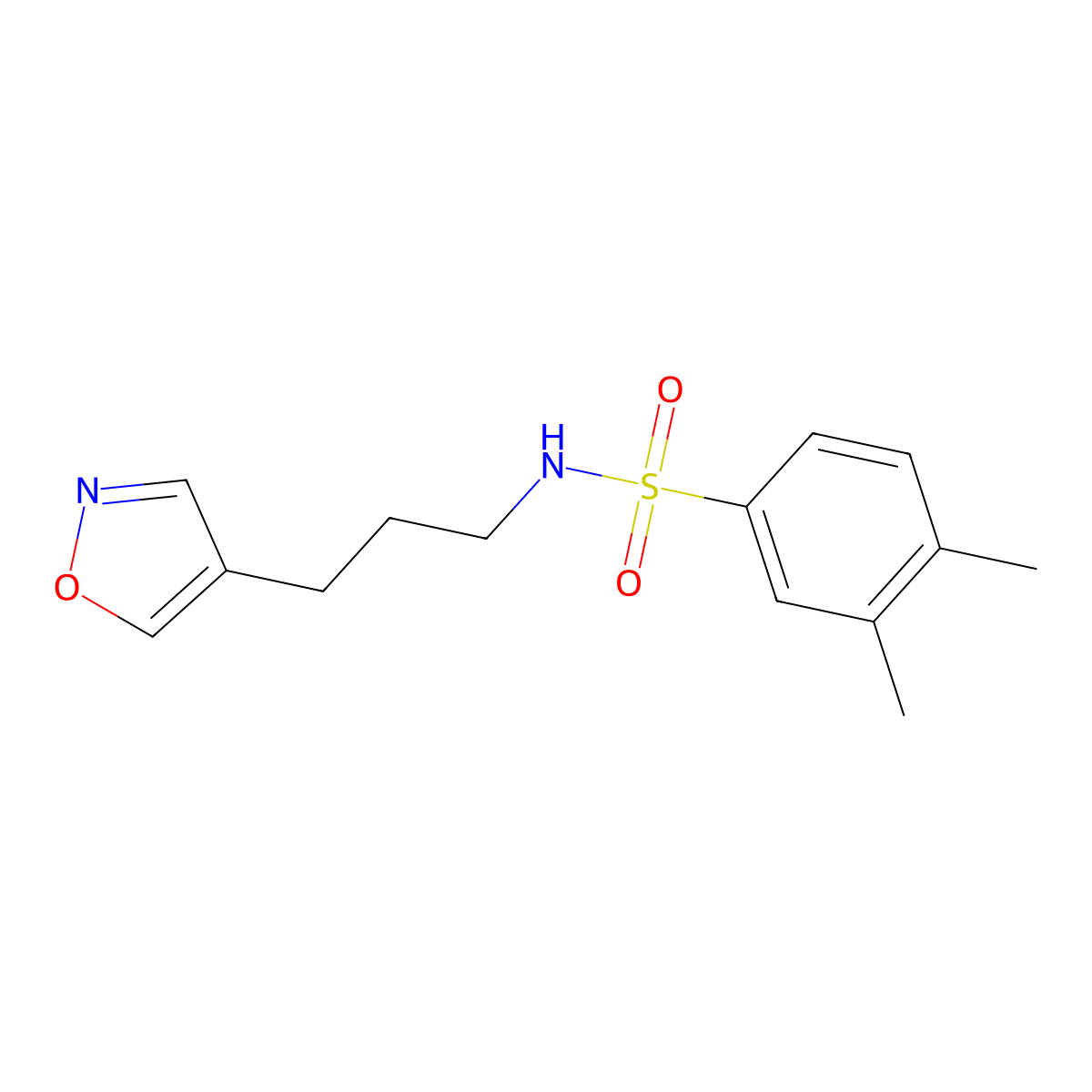 N-(3-(isoxazol-4-yl)propyl)-3,4-dimethylbenzenesulfonamide molecular structure, CAS 1903602-82-3