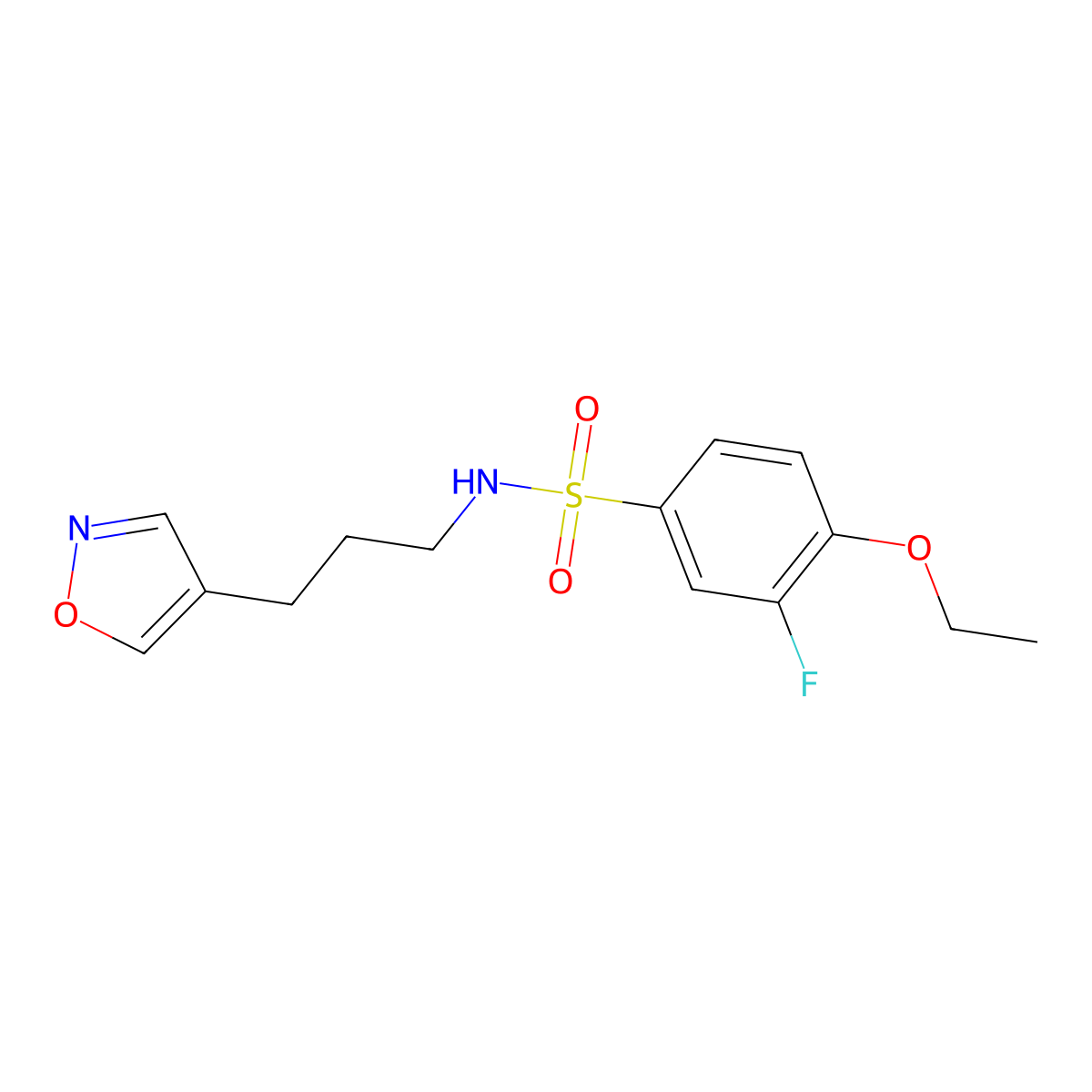4-ethoxy-3-fluoro-N-(3-(isoxazol-4-yl)propyl)benzenesulfonamide molecular structure, CAS 1903603-15-5