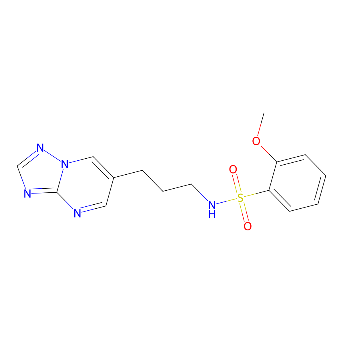 N-(3-([1,2,4]triazolo[1,5-a]pyrimidin-6-yl)propyl)-2-methoxybenzenesulfonamide molecular structure, CAS 1903603-24-6