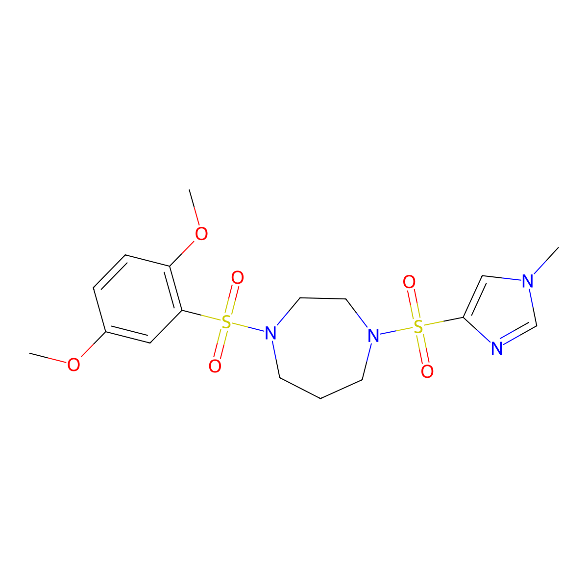 1-(2,5-dimethoxybenzenesulfonyl)-4-[(1-methyl-1H-imidazol-4-yl)sulfonyl]-1,4-diazepane molecular structure, CAS 1903603-68-8