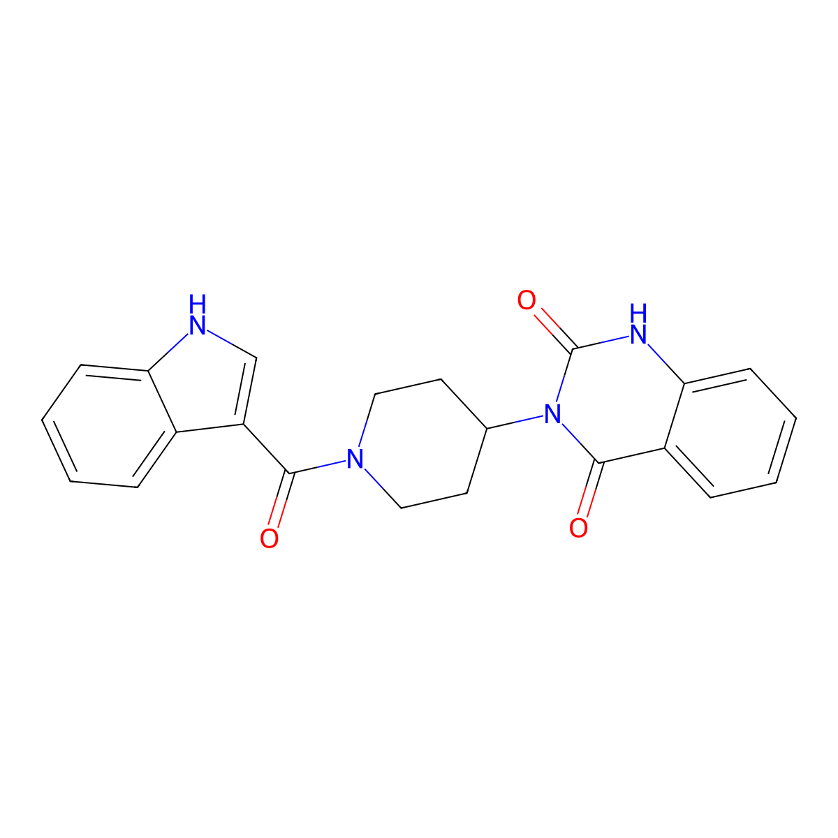 3-(1-(1H-indole-3-carbonyl)piperidin-4-yl)quinazoline-2,4(1H,3H)-dione molecular structure, CAS 1903604-21-6