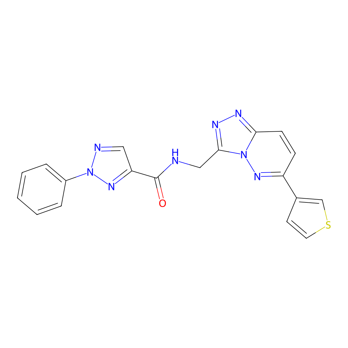 2-phenyl-N-((6-(thiophen-3-yl)-[1,2,4]triazolo[4,3-b]pyridazin-3-yl)methyl)-2H-1,2,3-triazole-4-carboxamide molecular structure, CAS 1903605-22-0