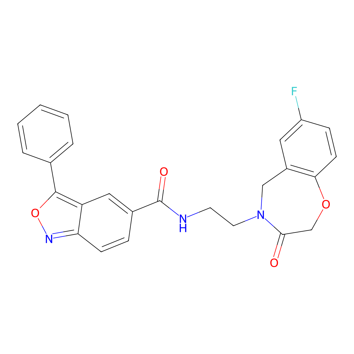 N-(2-(7-fluoro-3-oxo-2,3-dihydrobenzo[f][1,4]oxazepin-4(5H)-yl)ethyl)-3-phenylbenzo[c]isoxazole-5-carboxamide molecular structure, CAS 1903606-37-0