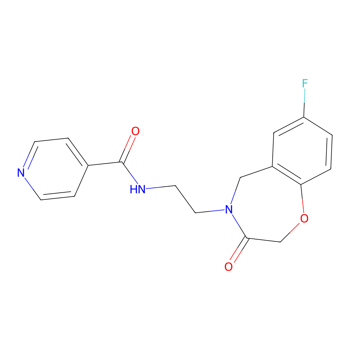 N-(2-(7-fluoro-3-oxo-2,3-dihydrobenzo[f][1,4]oxazepin-4(5H)-yl)ethyl)isonicotinamide molecular structure, CAS 1903606-50-7