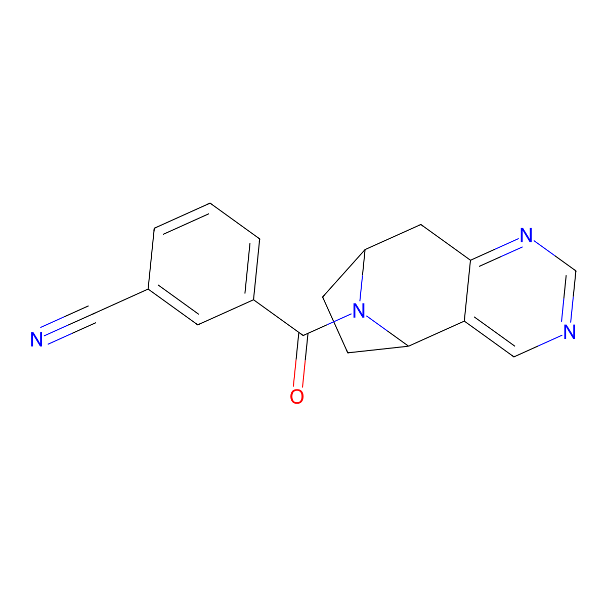 3-((5R,8S)-6,7,8,9-tetrahydro-5H-5,8-epiminocyclohepta[d]pyrimidine-10-carbonyl)benzonitrile molecular structure, CAS 1903608-51-4