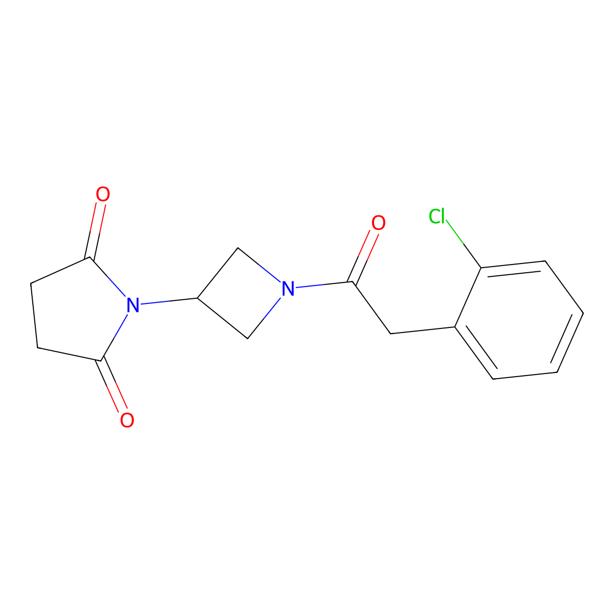 1-{1-[2-(2-Chlorophenyl)acetyl]azetidin-3-yl}pyrrolidine-2,5-dione molecular structure, CAS 1903611-38-0