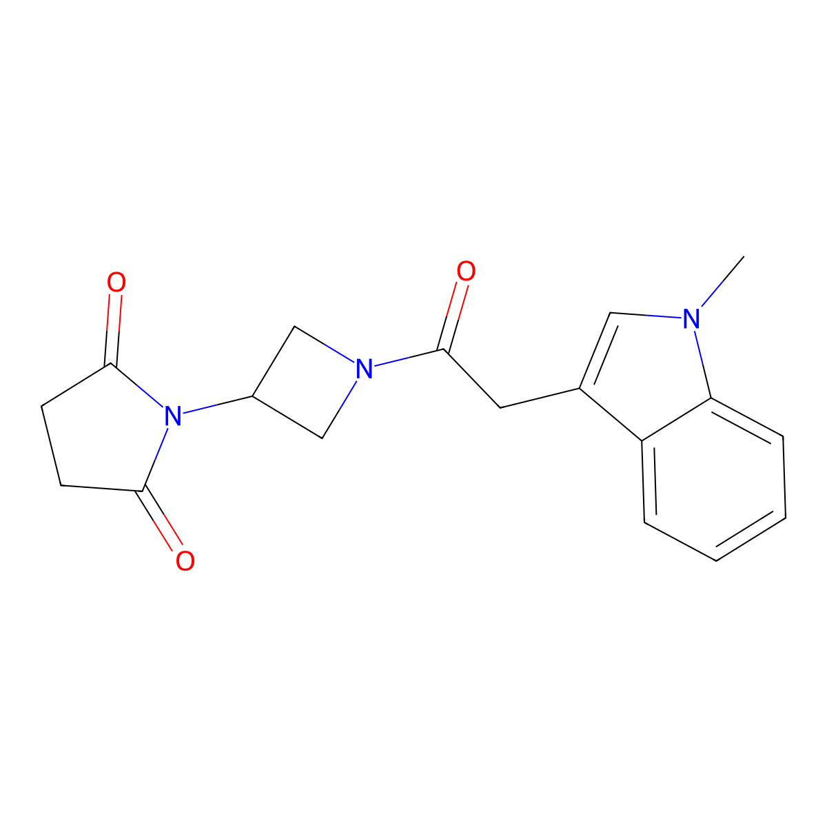 1-{1-[2-(1-methyl-1H-indol-3-yl)acetyl]azetidin-3-yl}pyrrolidine-2,5-dione molecular structure, CAS 1903611-86-8