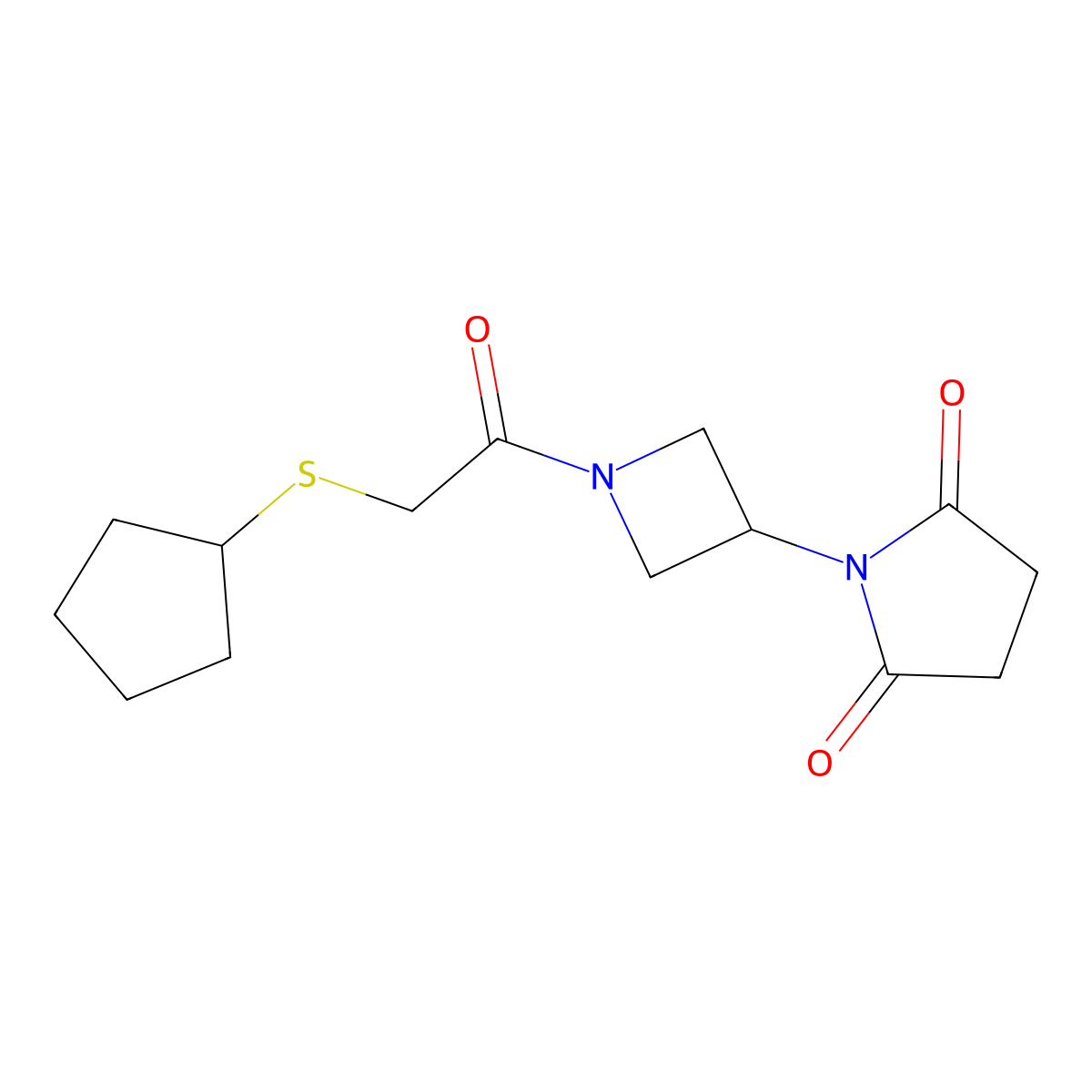 1-(1-(2-(Cyclopentylthio)acetyl)azetidin-3-yl)pyrrolidine-2,5-dione molecular structure, CAS 1903611-94-8