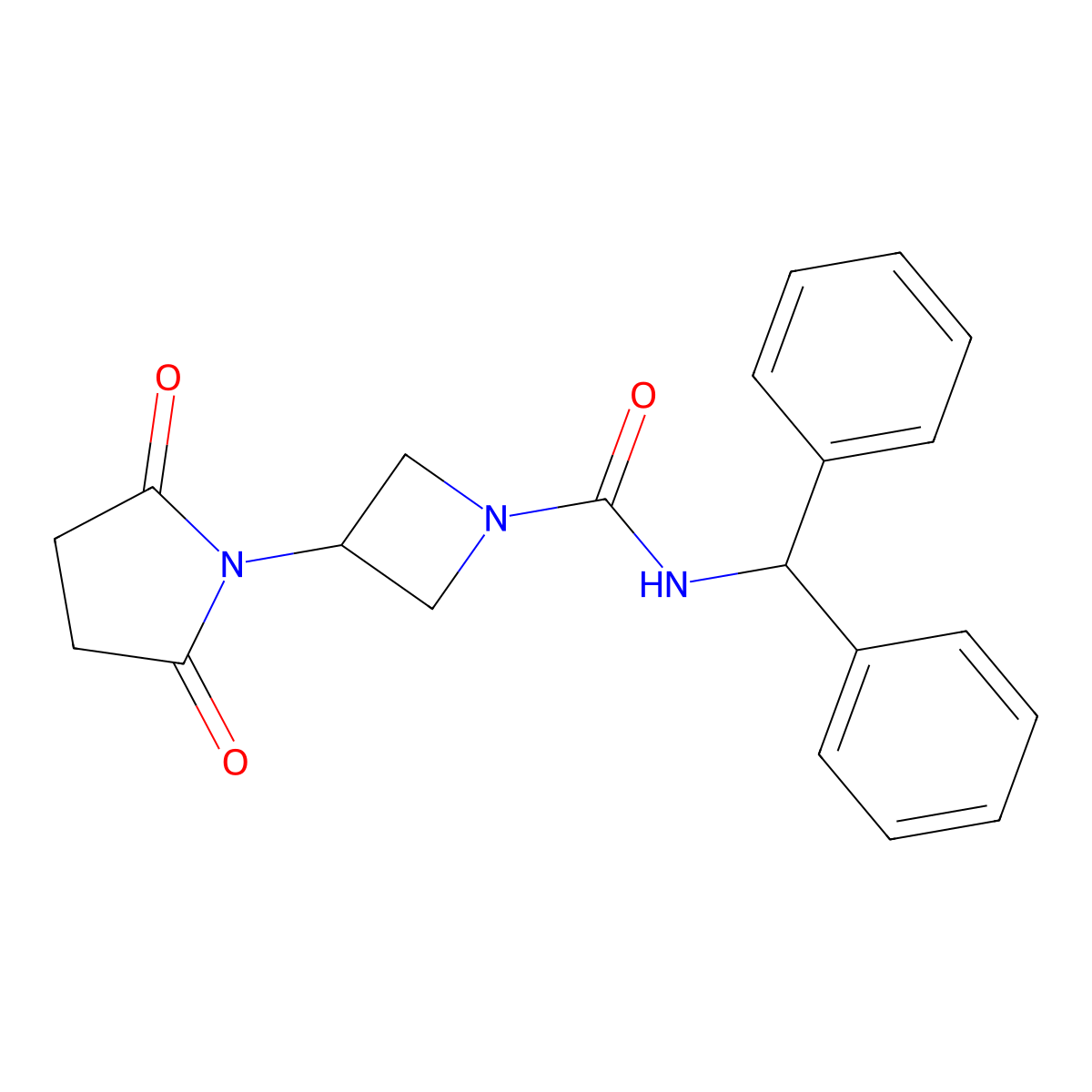 N-benzhydryl-3-(2,5-dioxopyrrolidin-1-yl)azetidine-1-carboxamide molecular structure, CAS 1903612-21-4
