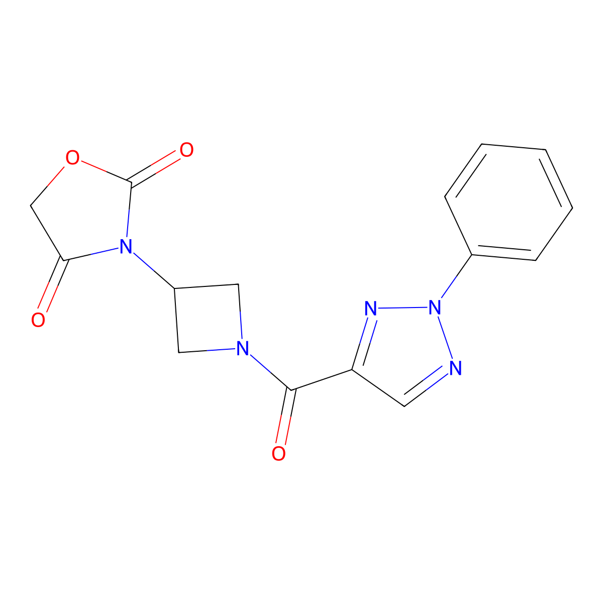3-(1-(2-phenyl-2H-1,2,3-triazole-4-carbonyl)azetidin-3-yl)oxazolidine-2,4-dione molecular structure, CAS 1903615-07-5