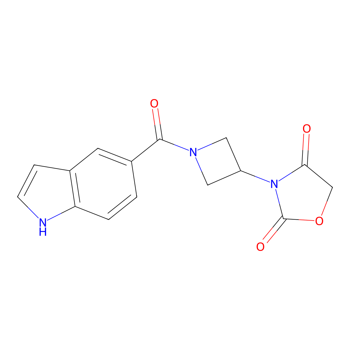 3-(1-(1H-indole-5-carbonyl)azetidin-3-yl)oxazolidine-2,4-dione molecular structure, CAS 1903615-18-8