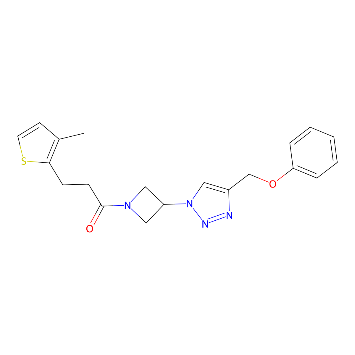 3-(3-methylthiophen-2-yl)-1-{3-[4-(phenoxymethyl)-1H-1,2,3-triazol-1-yl]azetidin-1-yl}propan-1-one molecular structure, CAS 1903615-79-1