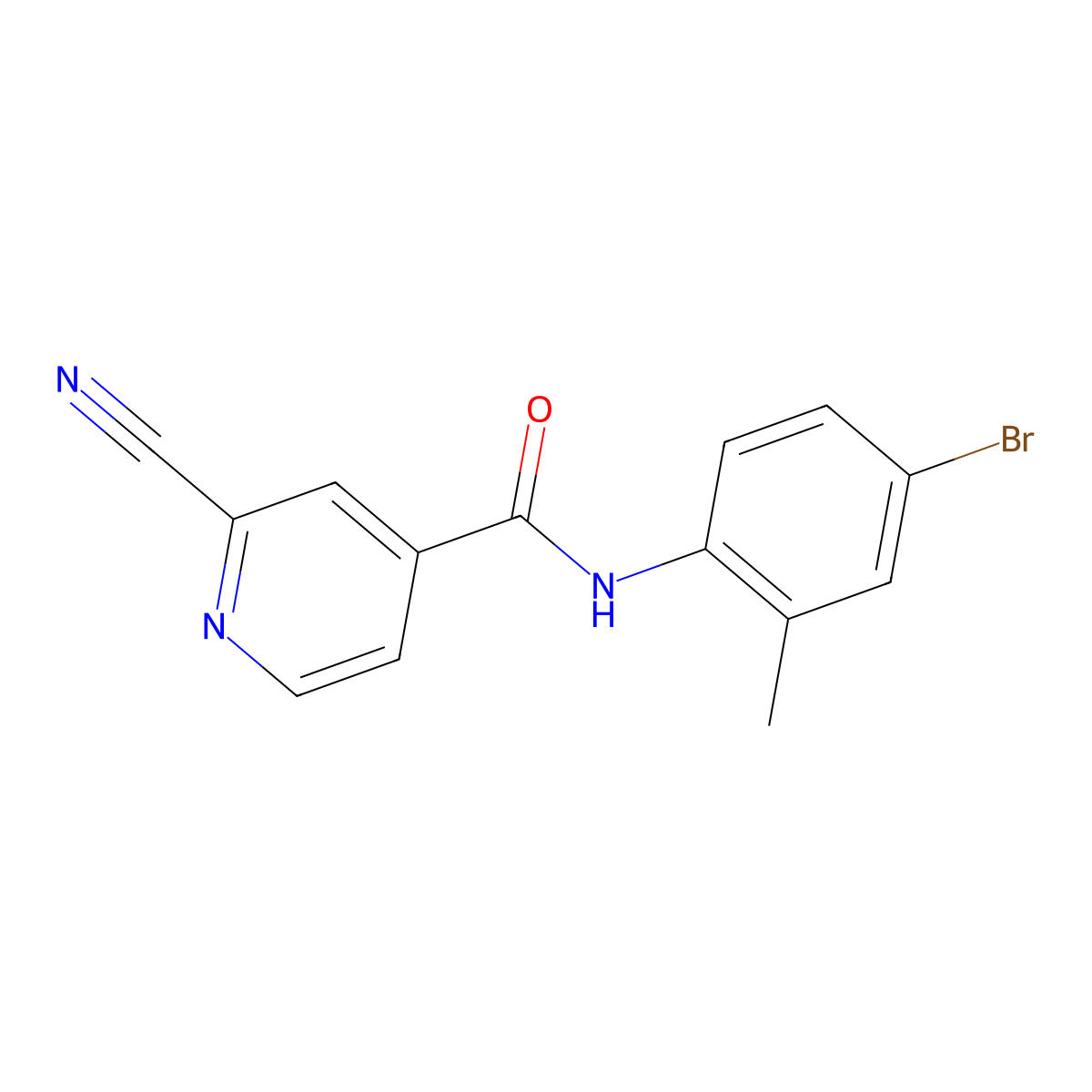 N-(4-Bromo-2-methylphenyl)-2-cyano-4-pyridinecarboxamide molecular structure, CAS 1903618-60-9