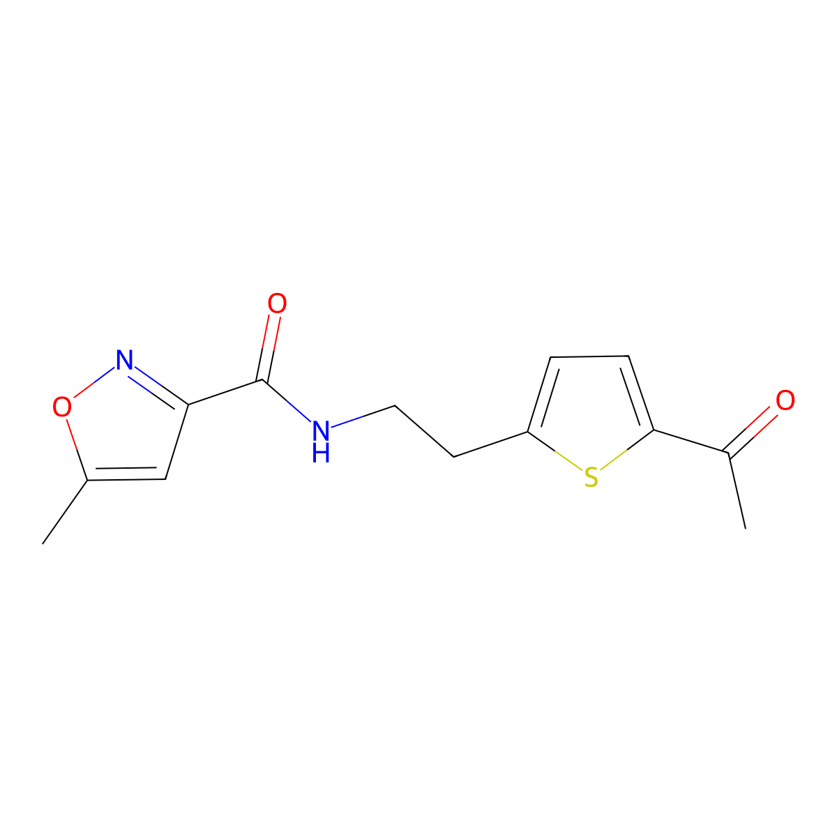 N-[2-(5-acetylthiophen-2-yl)ethyl]-5-methyl-1,2-oxazole-3-carboxamide molecular structure, CAS 1903622-84-3