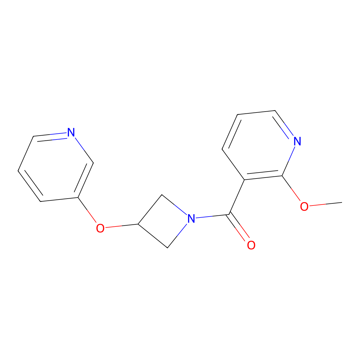 (2-Methoxypyridin-3-yl)(3-(pyridin-3-yloxy)azetidin-1-yl)methanone molecular structure, CAS 1903625-34-2