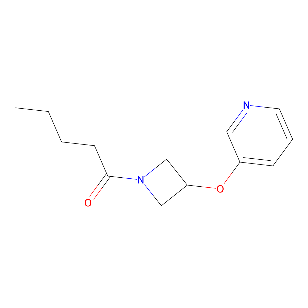 1-(3-(Pyridin-3-yloxy)azetidin-1-yl)pentan-1-one molecular structure, CAS 1903625-39-7