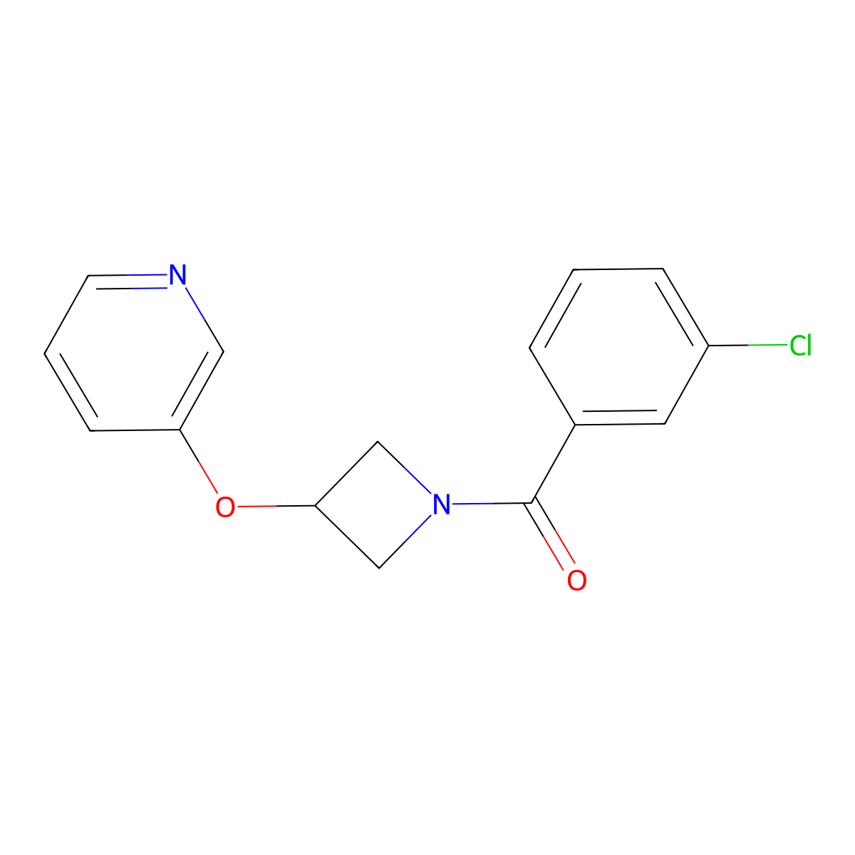 (3-Chlorophenyl)(3-(pyridin-3-yloxy)azetidin-1-yl)methanone molecular structure, CAS 1903625-49-9