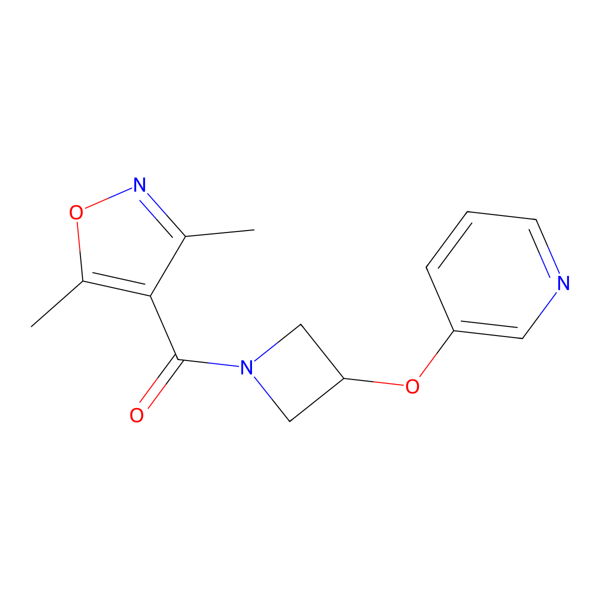 3-{[1-(3,5-Dimethyl-1,2-oxazole-4-carbonyl)azetidin-3-yl]oxy}pyridine molecular structure, CAS 1903625-75-1