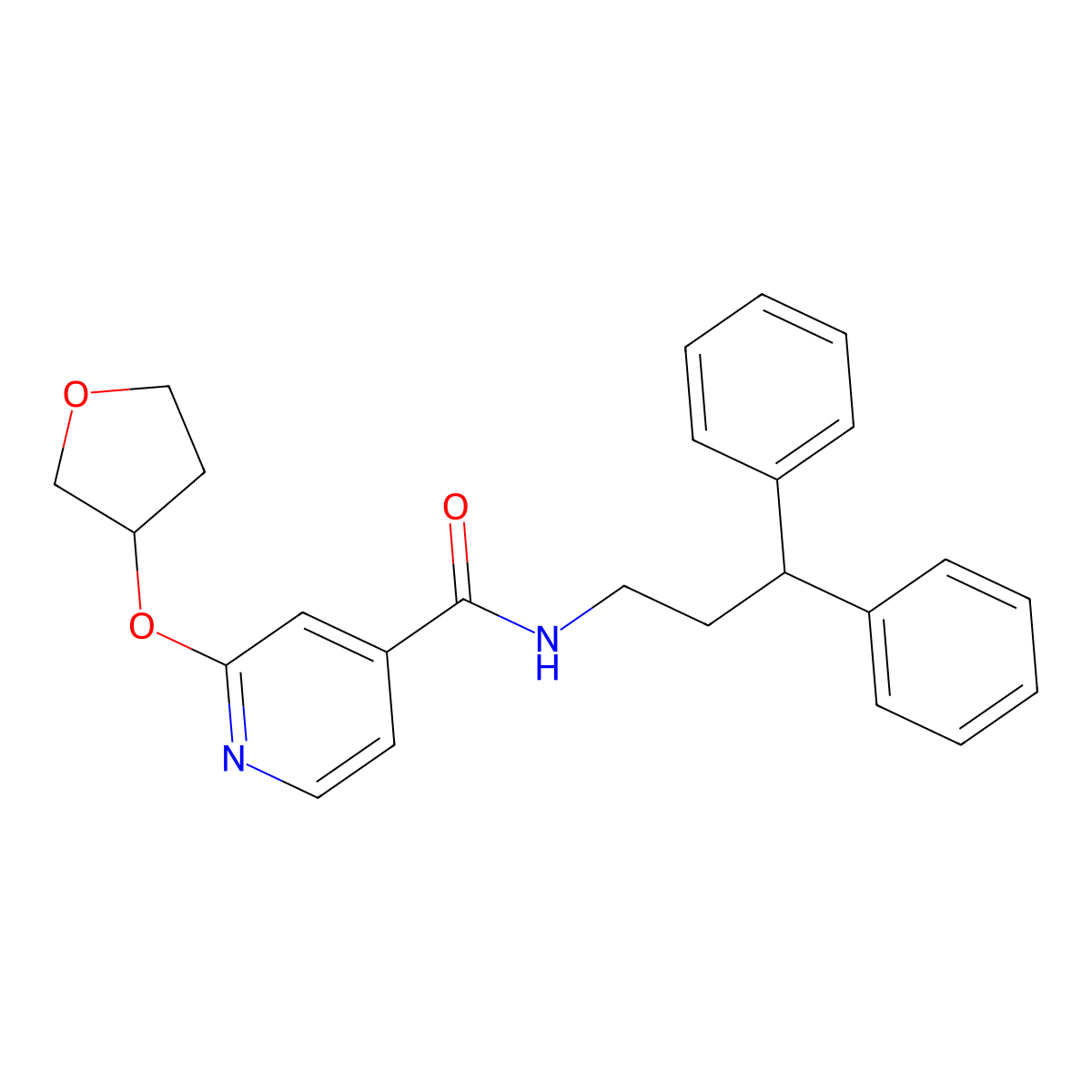 N-(3,3-diphenylpropyl)-2-((tetrahydrofuran-3-yl)oxy)isonicotinamide molecular structure, CAS 1903626-15-2