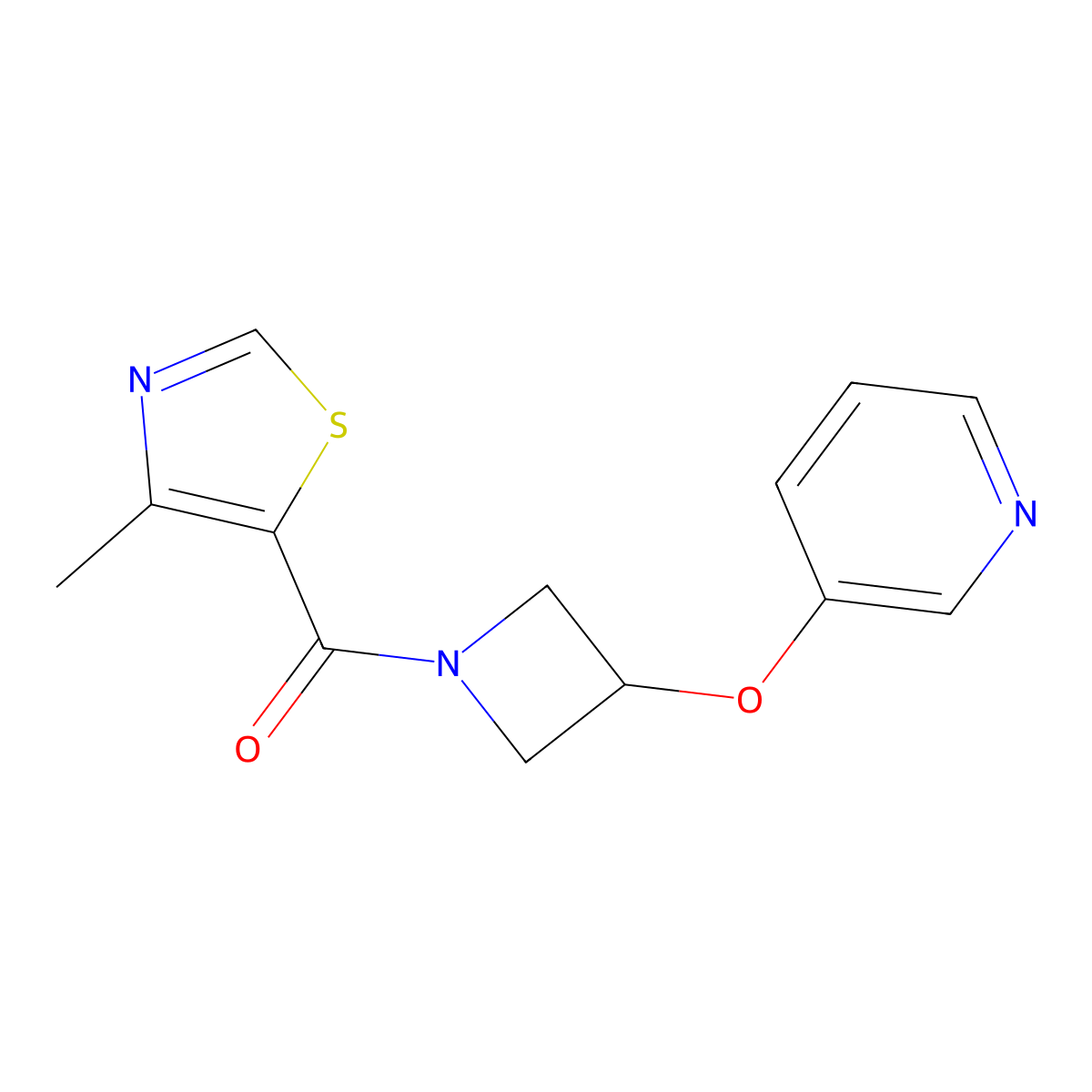 (4-Methylthiazol-5-yl)(3-(pyridin-3-yloxy)azetidin-1-yl)methanone molecular structure, CAS 1903626-39-0