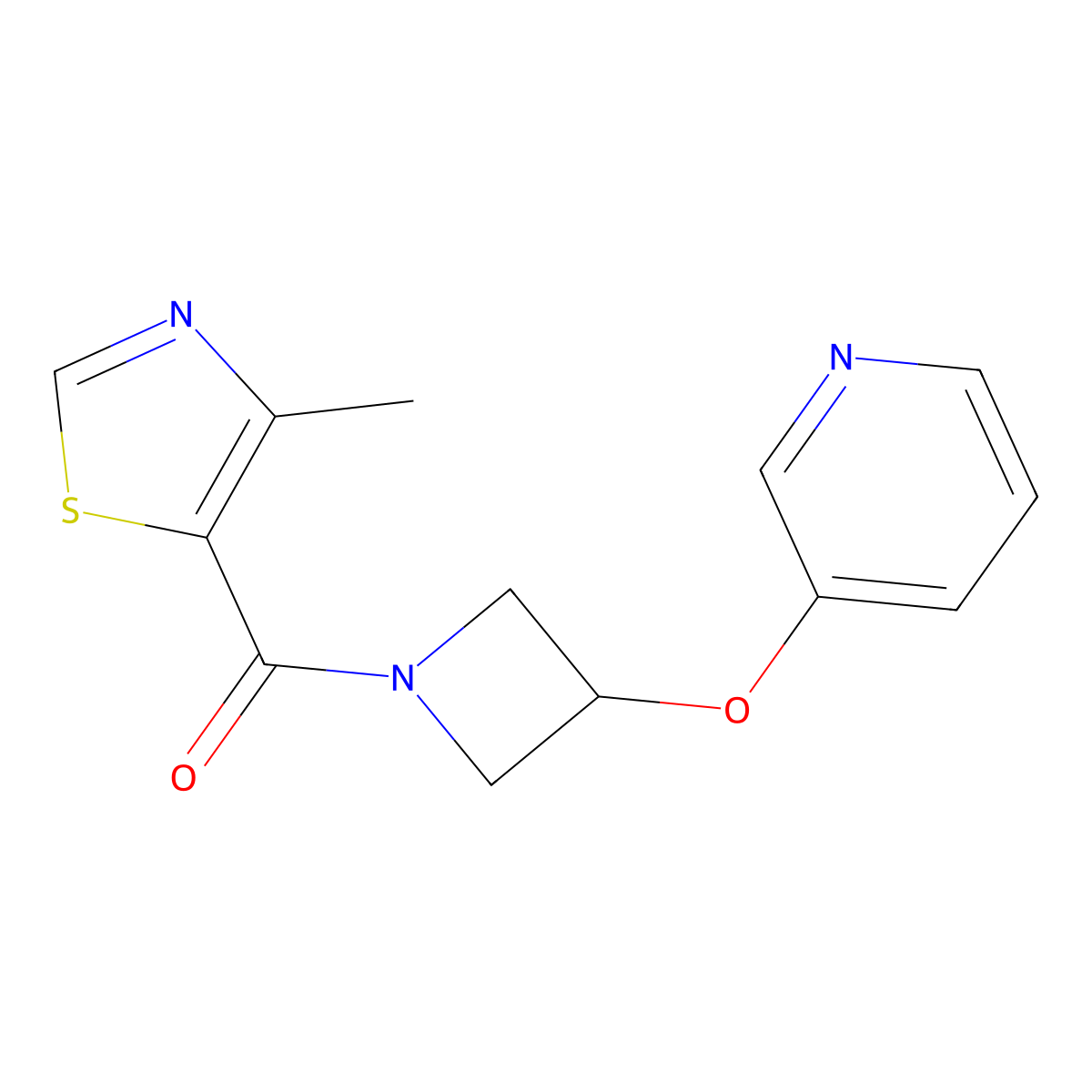 (4-Methylthiazol-5-yl)(3-(pyridin-3-yloxy)azetidin-1-yl)methanone molecular structure, CAS 1903626-39-0