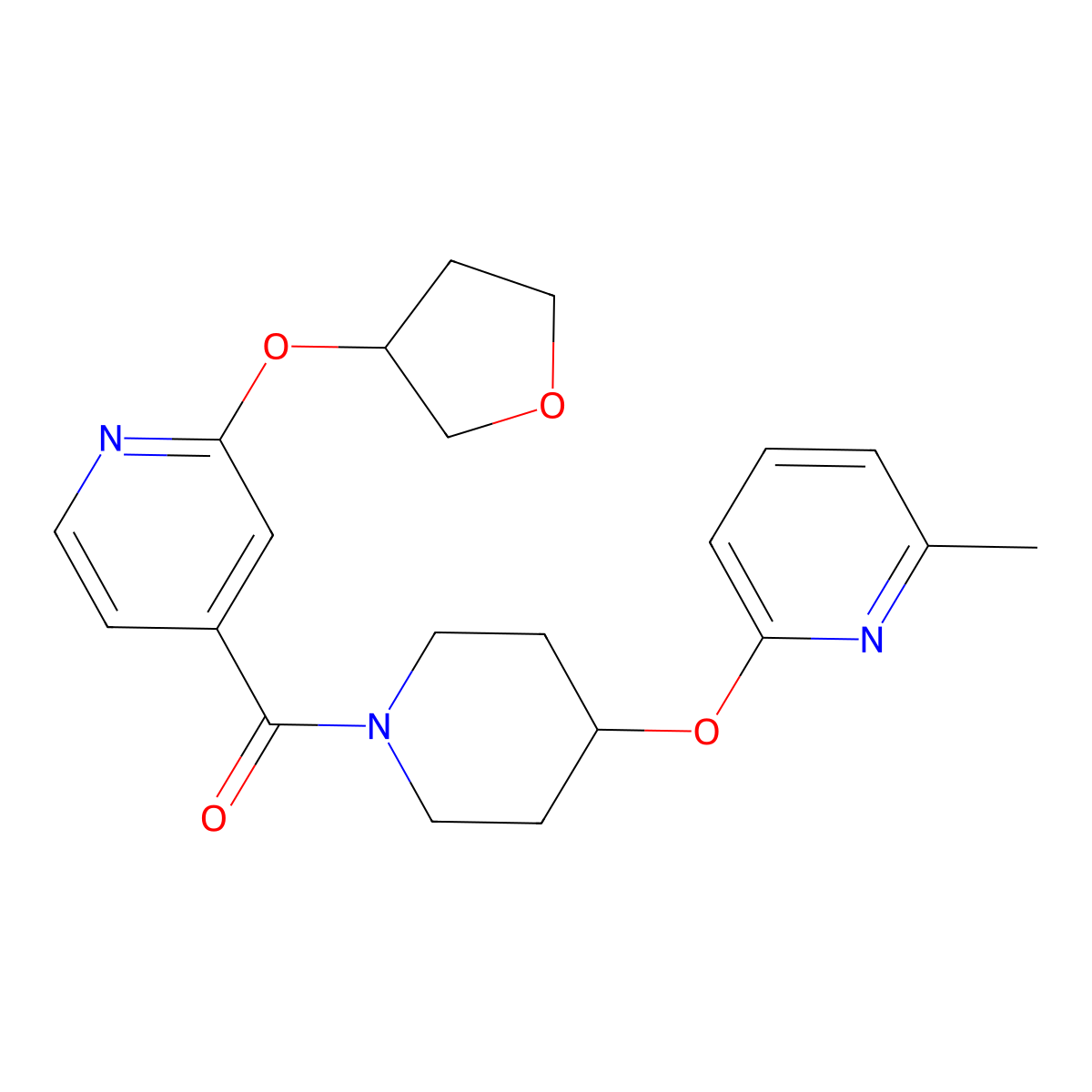 (4-((6-Methylpyridin-2-yl)oxy)piperidin-1-yl)(2-((tetrahydrofuran-3-yl)oxy)pyridin-4-yl)methanone molecular structure, CAS 1903627-01-9
