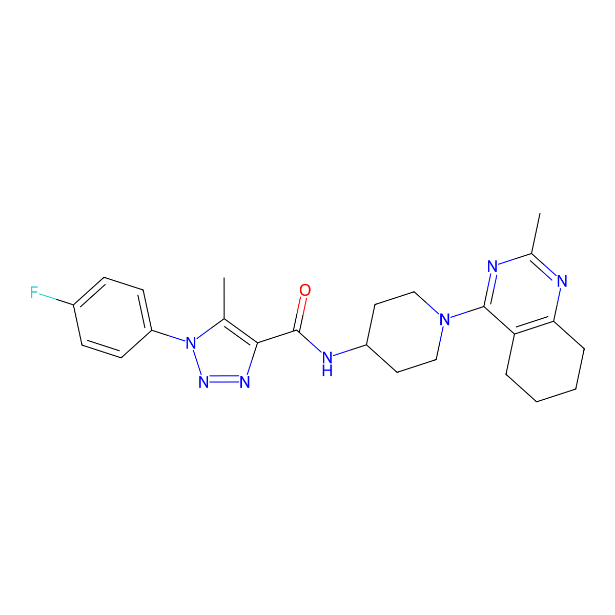 1-(4-fluorophenyl)-5-methyl-N-(1-(2-methyl-5,6,7,8-tetrahydroquinazolin-4-yl)piperidin-4-yl)-1H-1,2,3-triazole-4-carboxamide molecular structure, CAS 1903629-71-9